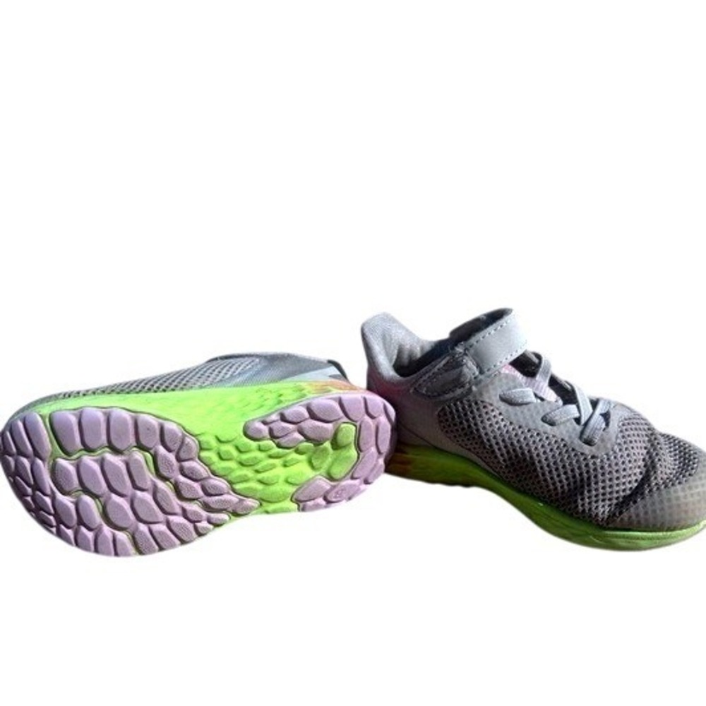 New Balance Fresh Foam Arishi v4 Kids 7 Grey Pink Rainbow Good Athletic Sneakers - Picture 11 of 12